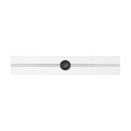 Elegante Chic Schwarz-weiß Monogram Bly Bands Einladungsbanderole
