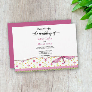 Elegante Chic Script Mauve Moderne Blumenhochzeit Einladung