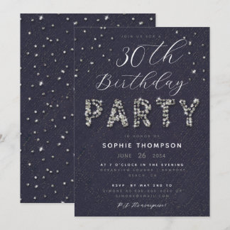 Elegante Chic Sparkle Glitzer Lilac Birthday Party Einladung