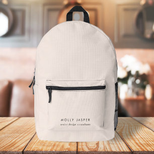 Elegante Chic Typografie Blush Pink Feminine Bedruckter Rucksack