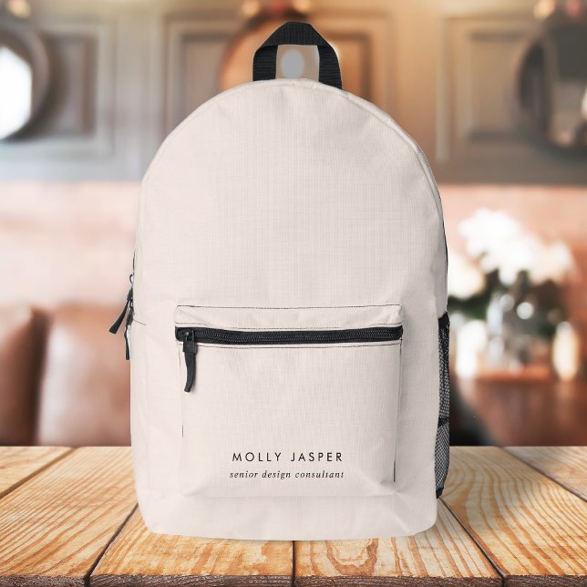 Elegante Chic Typografie Blush Pink Feminine Bedruckter Rucksack (Von Creator hochgeladen)