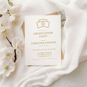 Elegante Chic Typografy Nurse Graduation Party Einladung