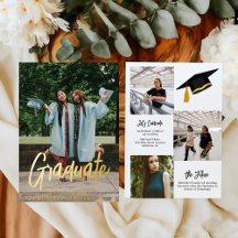 Elegante Chic Typografy Twin Graduation Party