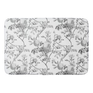 Elegante Chic Vintag Gray Rose Floral Badematte