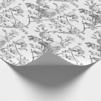 Elegante Chic Vintag Gray Rose Floral