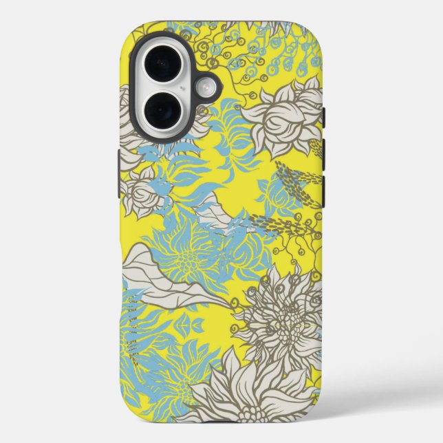 Elegante Chic Wildblume Gelb iPhone 16 Hülle (Rückseite)