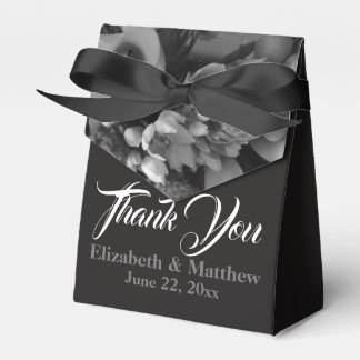 Elegante Chick Floral Black and White Fotografy Geschenkschachtel