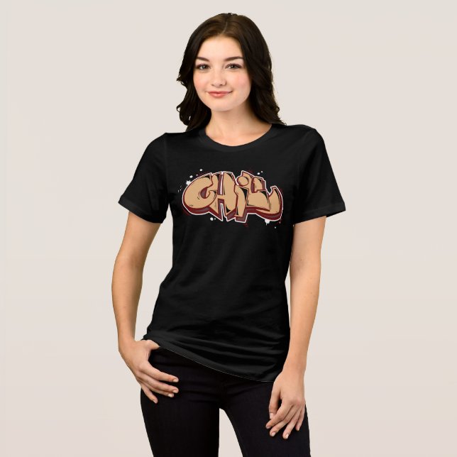 Elegante Chill Graffiti Brown wie eine Schokolade Tri-Blend Shirt (Vorderseite voll)