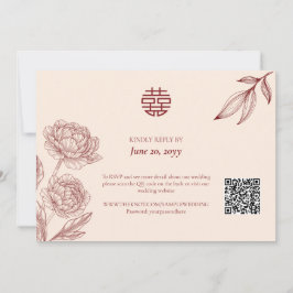 Elegante chinesische Hochzeitsfeier RSVP Einladung