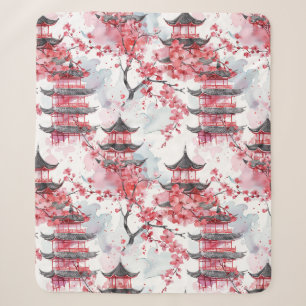 Elegante chinesische Pagoden-Kirschblüte Sherpadecke