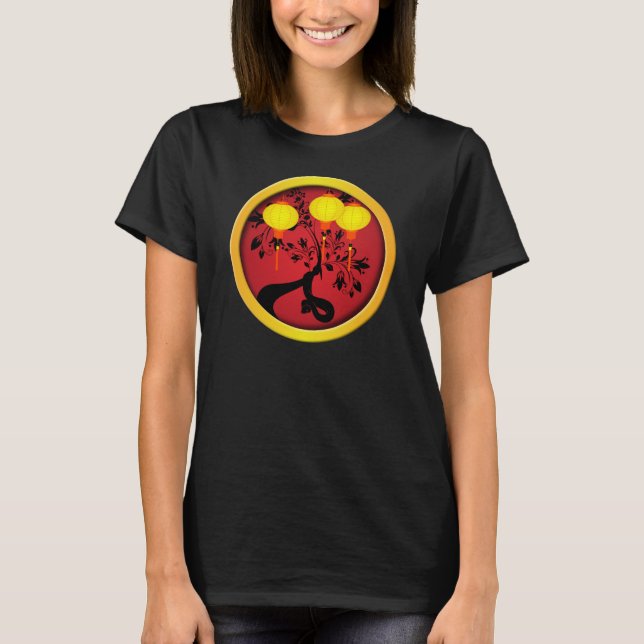 Elegante chinesische Silvesterschlangen T-Shirt (Vorderseite)