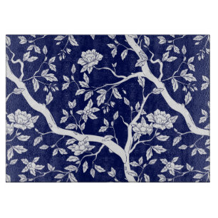 Elegante Chinoiserie Blau & Weiß Schneidebrett