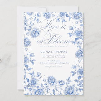 Elegante chinoiserie blaue und weiße Hochzeit Einladung