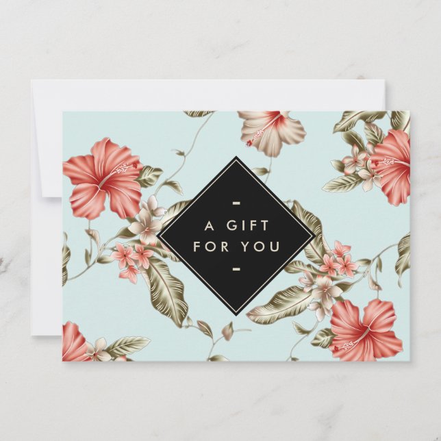 Elegante Chinoiserie Blumenmuster Geschenkkarte (Vorderseite)