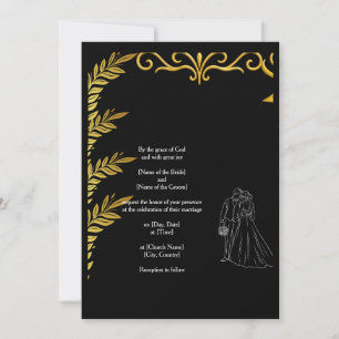 Elegante christliche Hochzeitseinladung Goldene Einladung