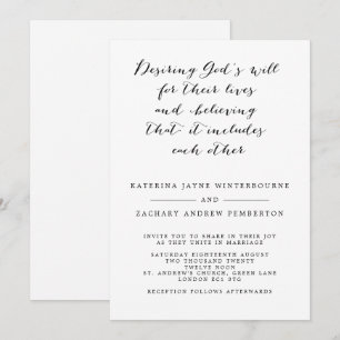 Elegante Christliche Kalligraphie-Hochzeit Einladung