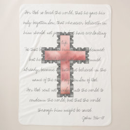 Elegante Christliche Rosa Kreuzschrift Verse Sherpadecke