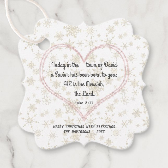 Elegante Christmas Bible Verse Messiah Rose Gold Geschenkanhänger (Vorderseite)