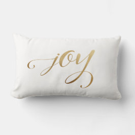 Elegante Christmas Gold Holiday Joy Calligraphy Lendenkissen