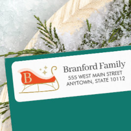 Elegante Christmas Monogram Sleigh