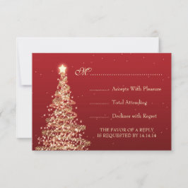 Elegante Christmas Wedding RSVP Red