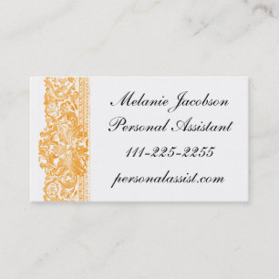 Elegante Cinnamon Brocade-Karte Visitenkarte