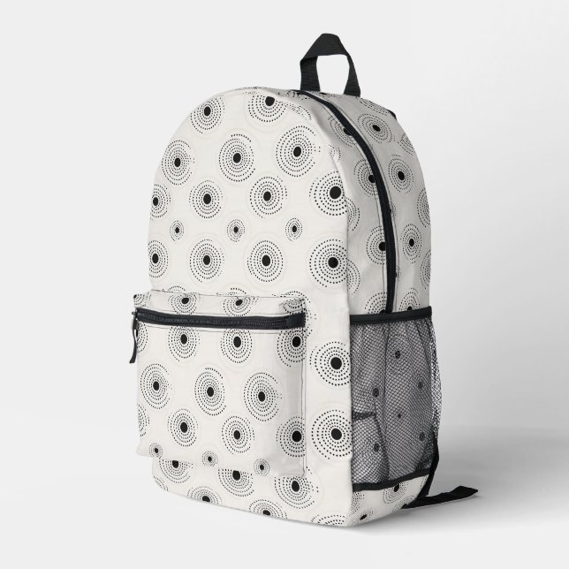 Elegante Circle Patterns Bedruckter Rucksack (Rückseitige Ecke Rechts)