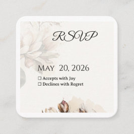 Elegante Classic Beige Magnolia RSVP-Karte Begleitkarte