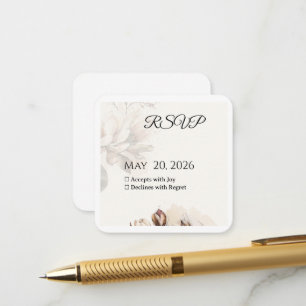 Elegante Classic Beige Magnolia RSVP-Karte Begleitkarte