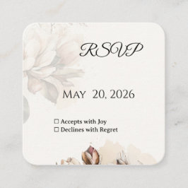 Elegante Classic Beige Magnolia RSVP-Karte Begleitkarte