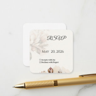 Elegante Classic Beige Magnolia RSVP-Karte Begleitkarte