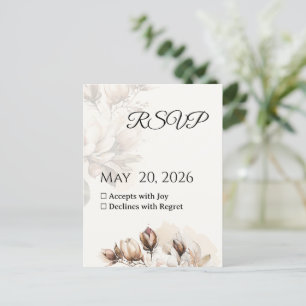 Elegante Classic Beige Magnolia RSVP-Karte Postkarte