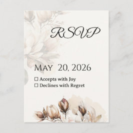 Elegante Classic Beige Magnolia RSVP-Karte Postkarte