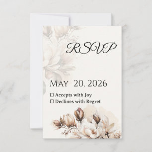 Elegante Classic Beige Magnolia RSVP-Karte RSVP Karte