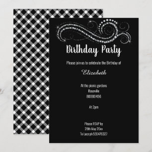 ELEGANTE CLASSIC BLACK DIAMOND INVITATION EINLADUNG