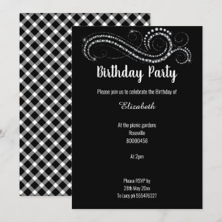 ELEGANTE CLASSIC BLACK DIAMOND INVITATION EINLADUNG