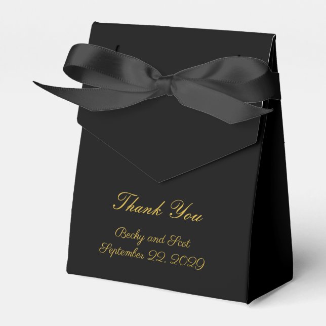 Elegante Classic Black Gold Gastgeschenk Hochzeit  Geschenkschachtel (Vorderseite)