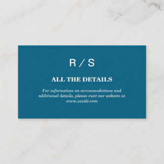 Elegante Classic Blue Monogram Enclosure Card Begleitkarte