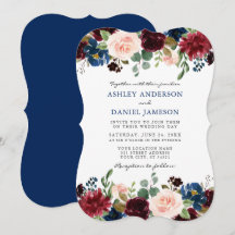 Elegante Classic Blue Watercolor Blühende Hochzeit