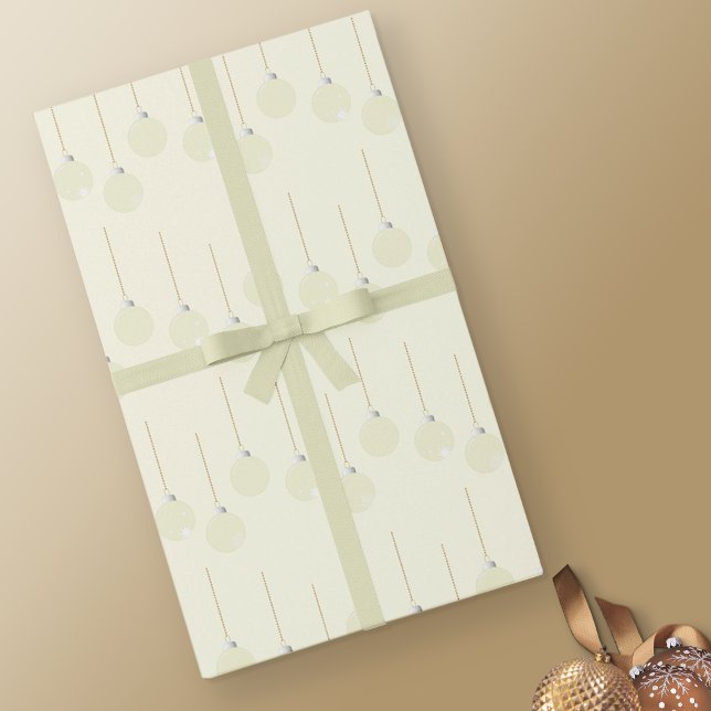Elegante Classic Cream Christmas Baubles Geschenkpapier (Cream Baubles Wrapping Paper)