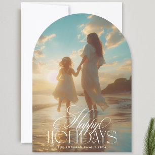 Elegante Classic Foto Weihnachtsreise Arch Card Einladung