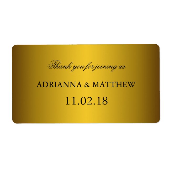 Elegante Classic Gold Wedding Wine Labels2 (Vorne)