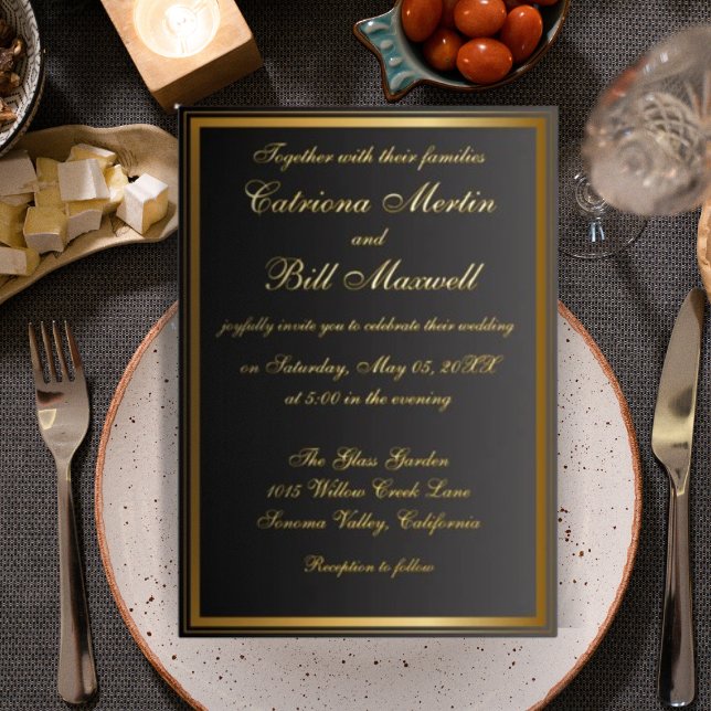 Elegante Classic Golden Foil Einladung (Von Creator hochgeladen)