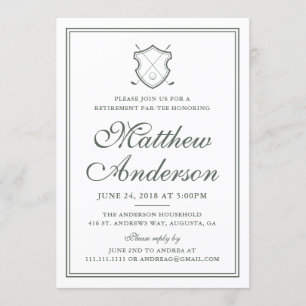 Elegante Classic Golf Retirement Party Einladung