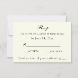 Elegante Classic Ivory Wedding Classic RSVP Card Karte