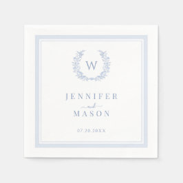 Elegante Classic Light Blue Boho Monogram Wedding Serviette