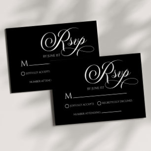 Elegante Classic Minimalistisch Wedding RSVP Card Karte