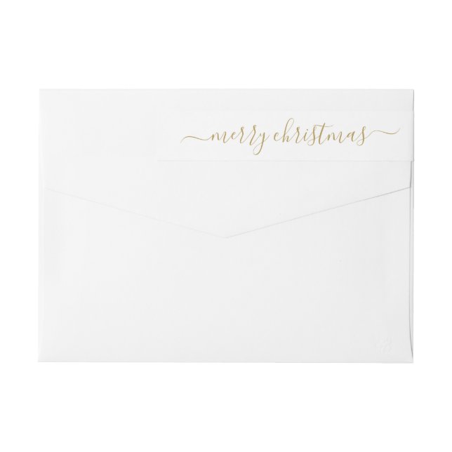 Elegante Classic Modern Gold Frohe Weihnachtsschri (Rückseite)