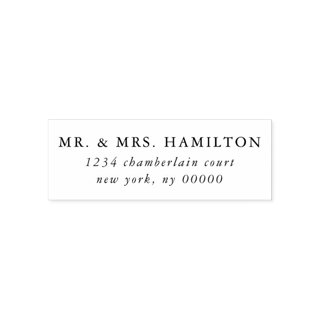 Elegante Classic Newlywed Wedding Rücksendeadresse Permastempel (Design)