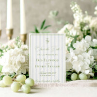 Elegante Classic Sage Green Save the Date Card